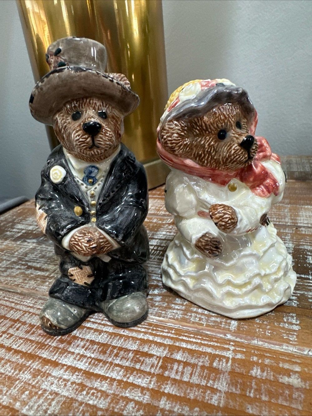 Boyd's Bears Grenville Beatrice True Love Salt Pepper #5E/3215 Bride Groom